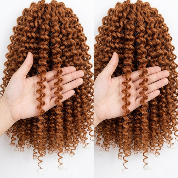 Ginger Brown Jerry Curly Human Hair Braid - Deep Kinky Twist Bulk Human Hair Braiding Extensions for Women- Rafarada