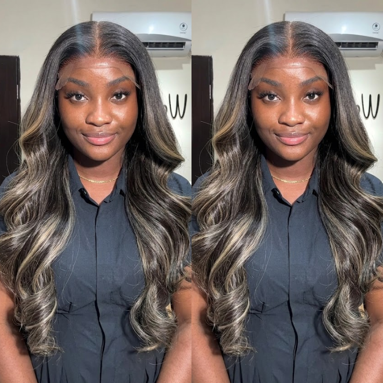 Dimensional Silver-Sand Highlights with Natural Root Melt Body Wave - Rafarada