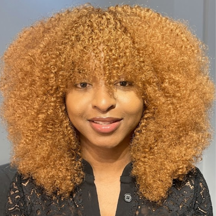 Honey Blonde Kinky Curly Wig with Bangs - Voluminous Afro Curly Glueless Human Hair Wig- Rafarada