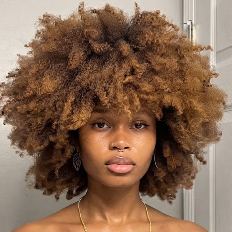 Stunning All-Over Honey Blonde Voluminous Coily Afro Hair - Natural Textured Kinky Coils Wig- Rafarada