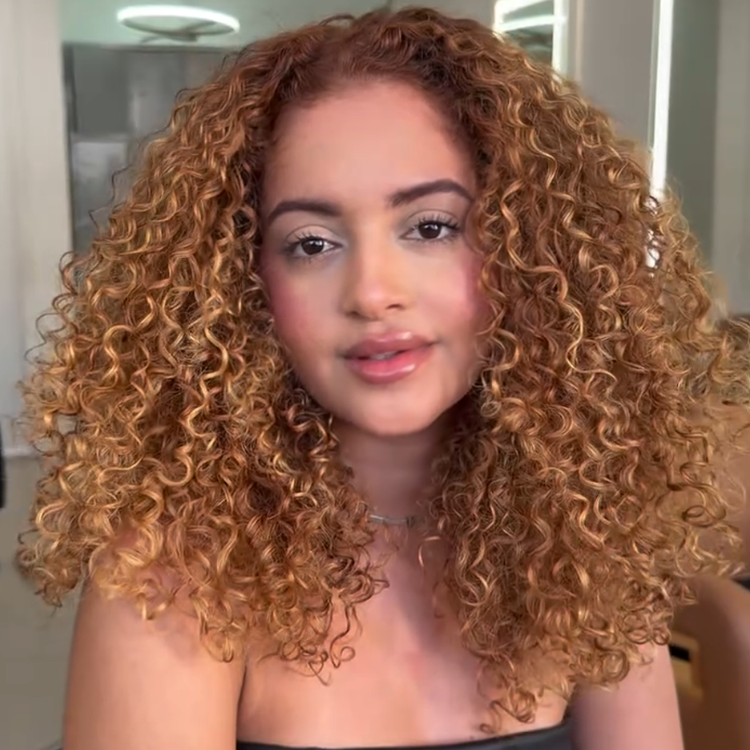 Voluminous Bouncy Curls HD Glueless Lace Front Wig Honey Blonde Highlight Caramel Brown Human Hair Wig- Rafarada