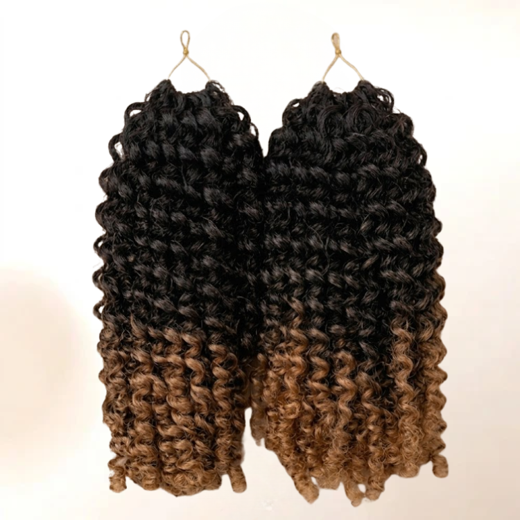 Feather Crochet Hair Extensions Honey Brown Ombre Kinky Curly Human Hair Extensions- Rafarada