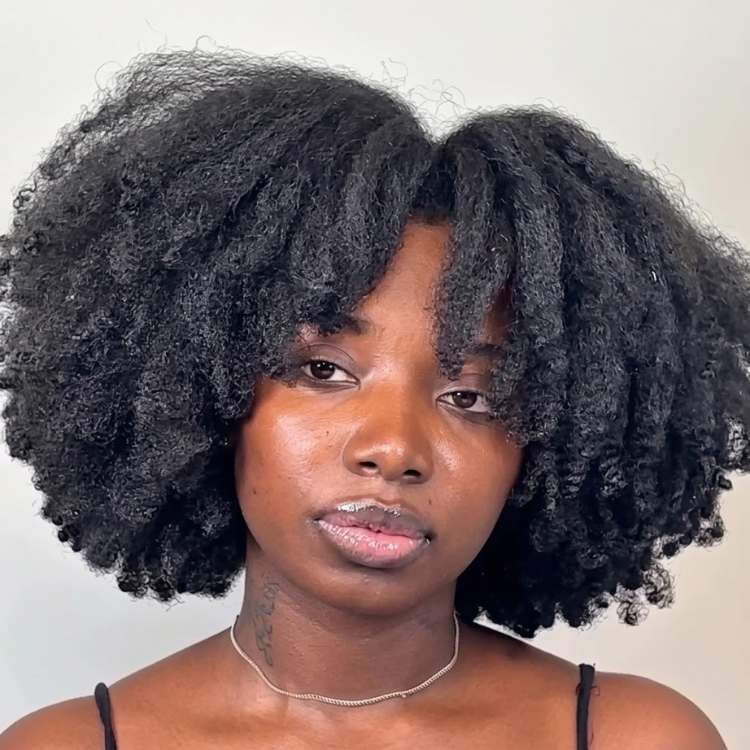 Afro Kinky Curly Human Hair Wig Natural Black Glueless Kinky Coily Wig Pre-plucked Hairline Full Volume Short Kinky Curly Wig - Rafarada
