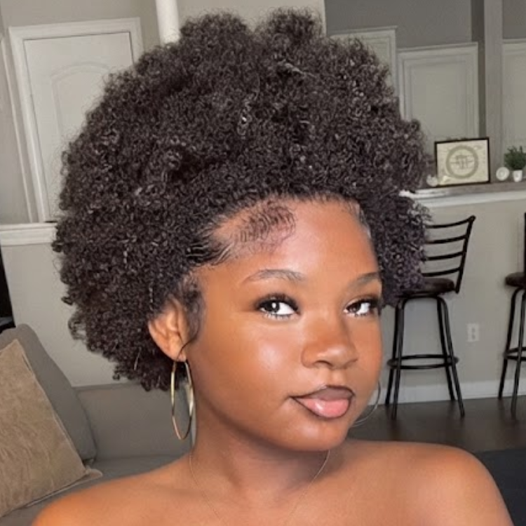 Natural Kinky Coily Short Afro Wig - Voluminous Textured Coils - Natural Black Color - Rafarada
