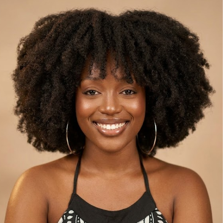 Kinky Curly HD Transparent Lace Frontal Human Hair Wig - Natural Black High Volume 100% Human Hair Wig for Women- Rafarada