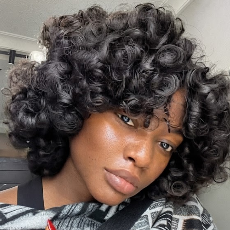 Natural Black Kinky Curly Bob Human Hair Wig With Bangs - Voluminous Tight Coils- Rafarada