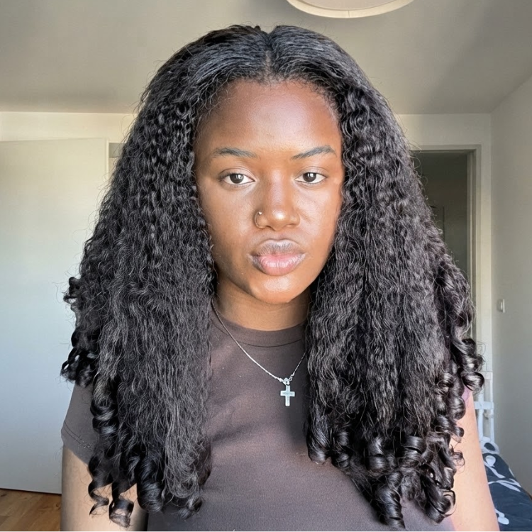 Glueless U Part Wig Natural Black Kinky Curly Coily No Leave Out Wig for Women High Density Long Textured Non-Lace Wig- Rafarada