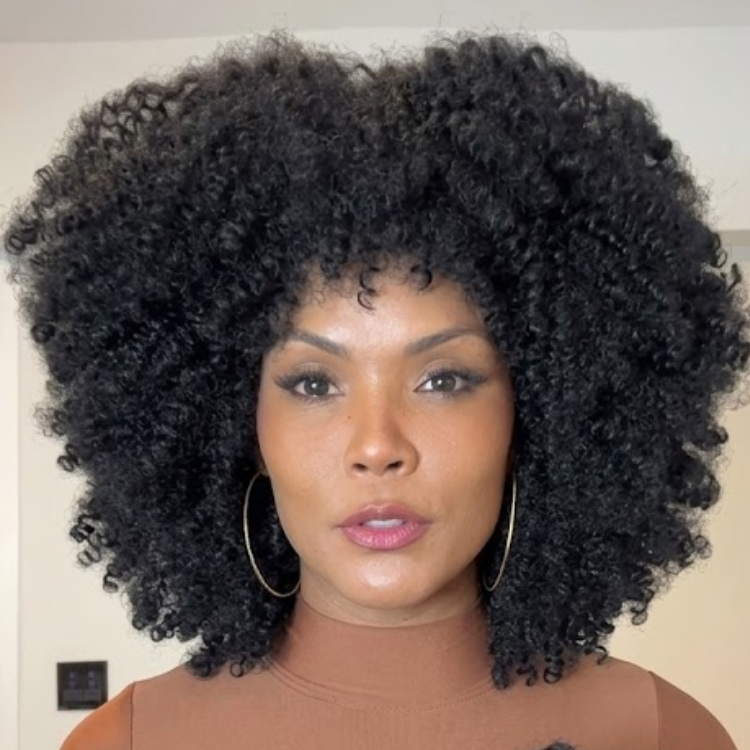 Voluminous 4C Kinky Curly Wig with Bangs - Glueless Natural Black Bouncy Coily Curls Afro Wig- Rafarada