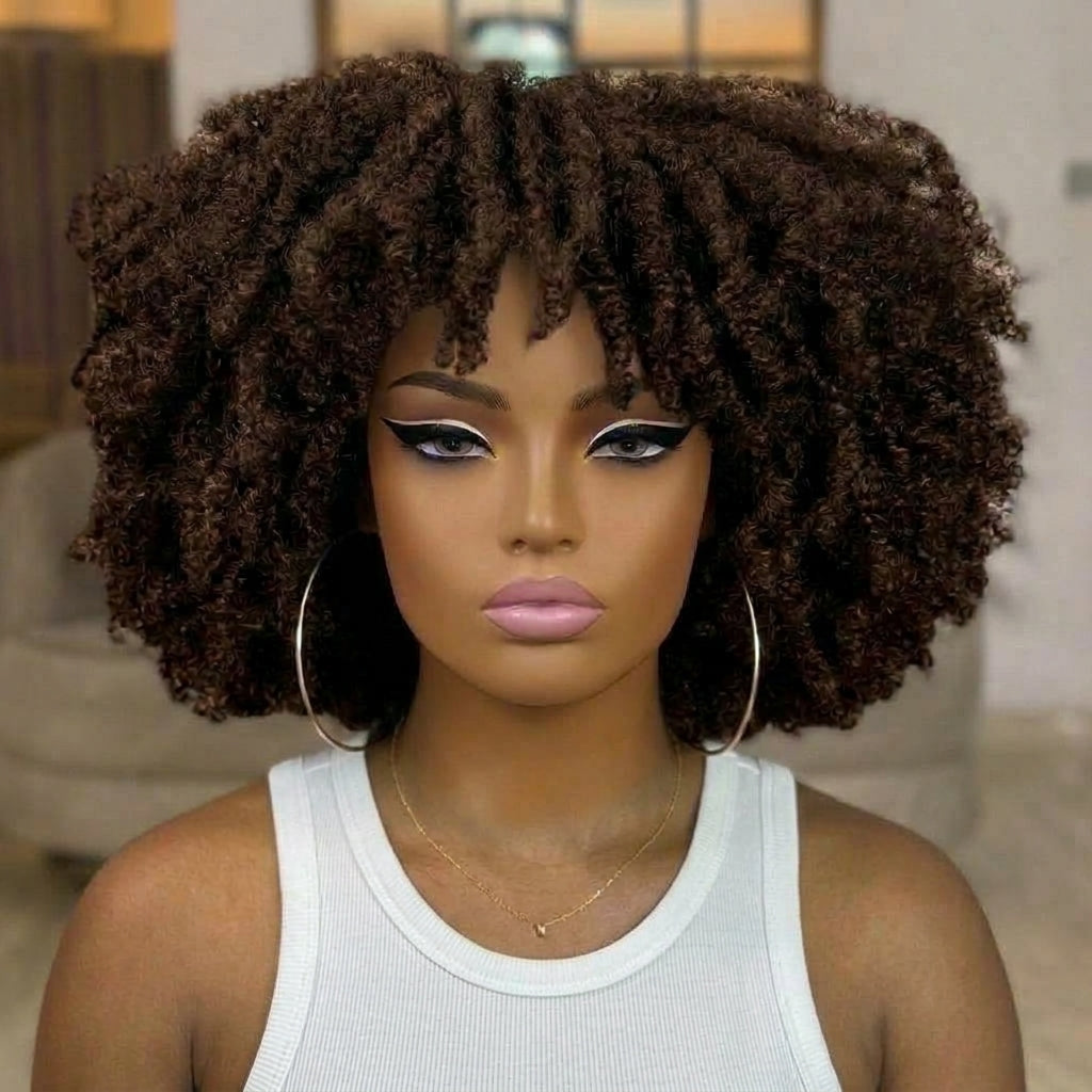 Kinky Curly HD Transparent Lace Frontal Human Hair Wig - Natural Black High Volume 100% Human Hair Wig for Women- Rafarada