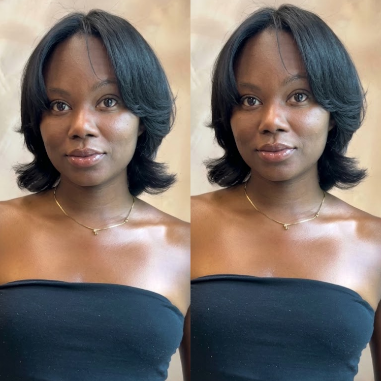 Natural Black Layered Bixie Cut Wig Soft Flipped Wave Texture Glueless Short Hair Wig For Women - Rafarada