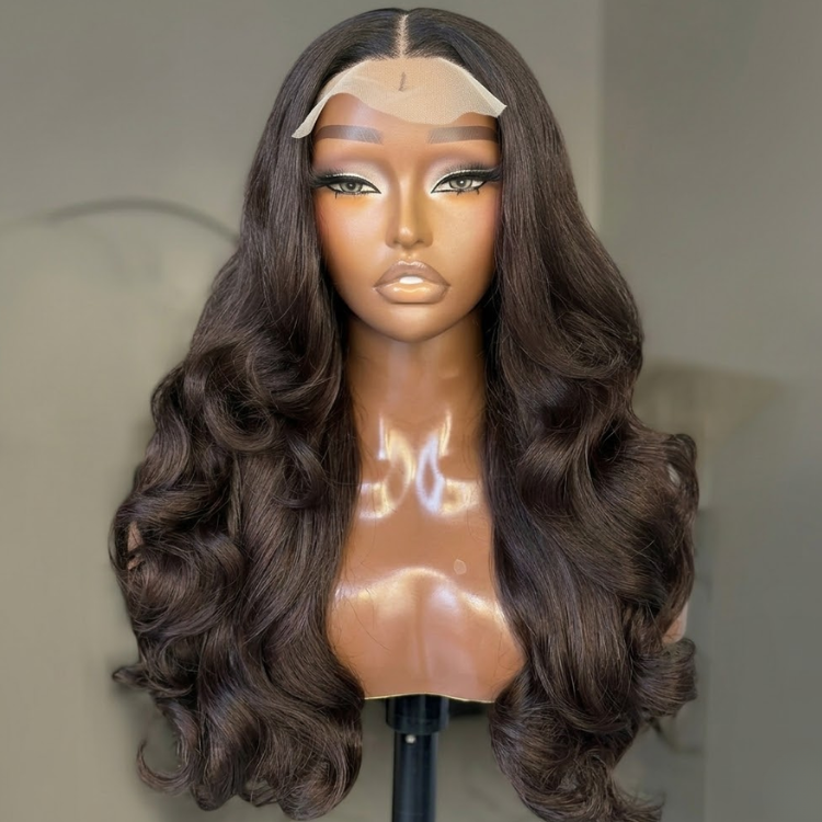 Raw Human Hair Natural Black Layered Body Wave Lace Front Wigs Loose Deep End Curls For Black Women - Rafarada