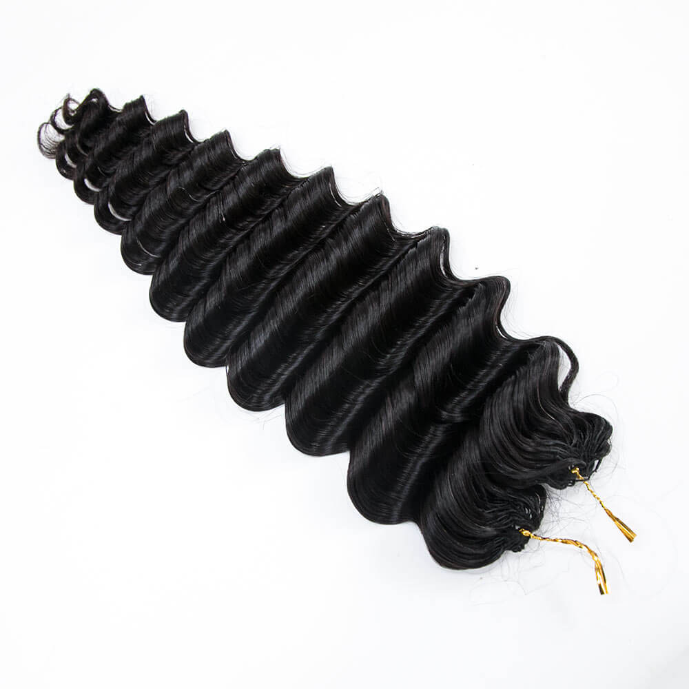 Loose Deep Wave Human Crochet Hair Extensions 100% Real Hair For Crochet Braids & Locs Natural Color - Rafarada
