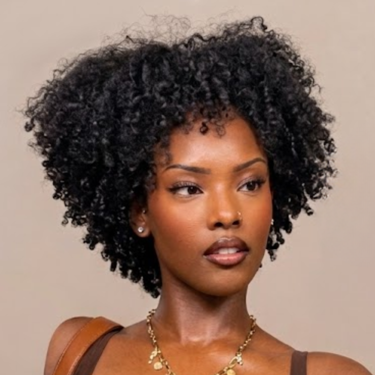 Voluminous 4C Afro Kinky Curly Wig with Natural Hairline - Tight Coily Short Bob Glueless Human Hair Wig - Rafarada