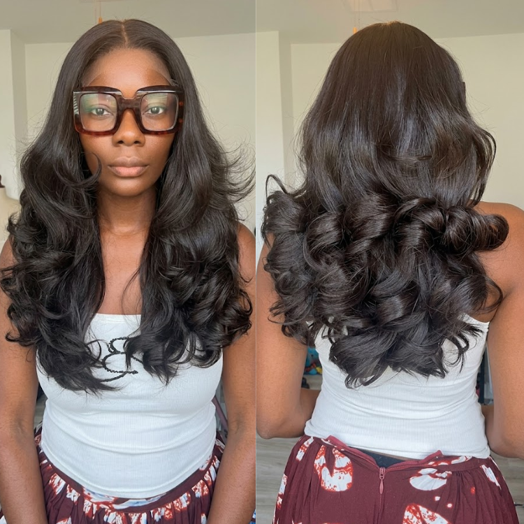 Natural Black Body Wave Glueless Lace Front Human Hair Wig- Rafarada