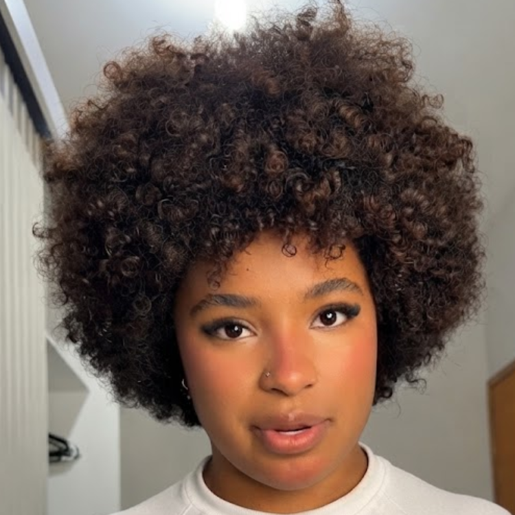 Natural Black &Chestnut Brown Voluminous Afro Kinky Coily Short Wig - Tight Curly Human Hair Wig for Black Women- Rafarada