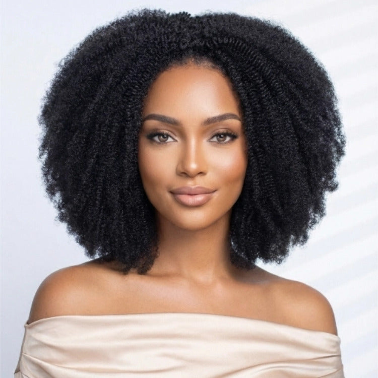 Luxury Guleless Human Hair Wigs Natural Color Afro Kinky Curly Human Hair Fashion Stylish Designer With 4C Edges Wigs - Rafarada