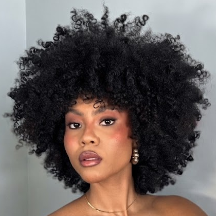 Natural Kinky Curly Human Hair Wig with Bangs - High Volume & Super Fluffy Texture- Rafarada
