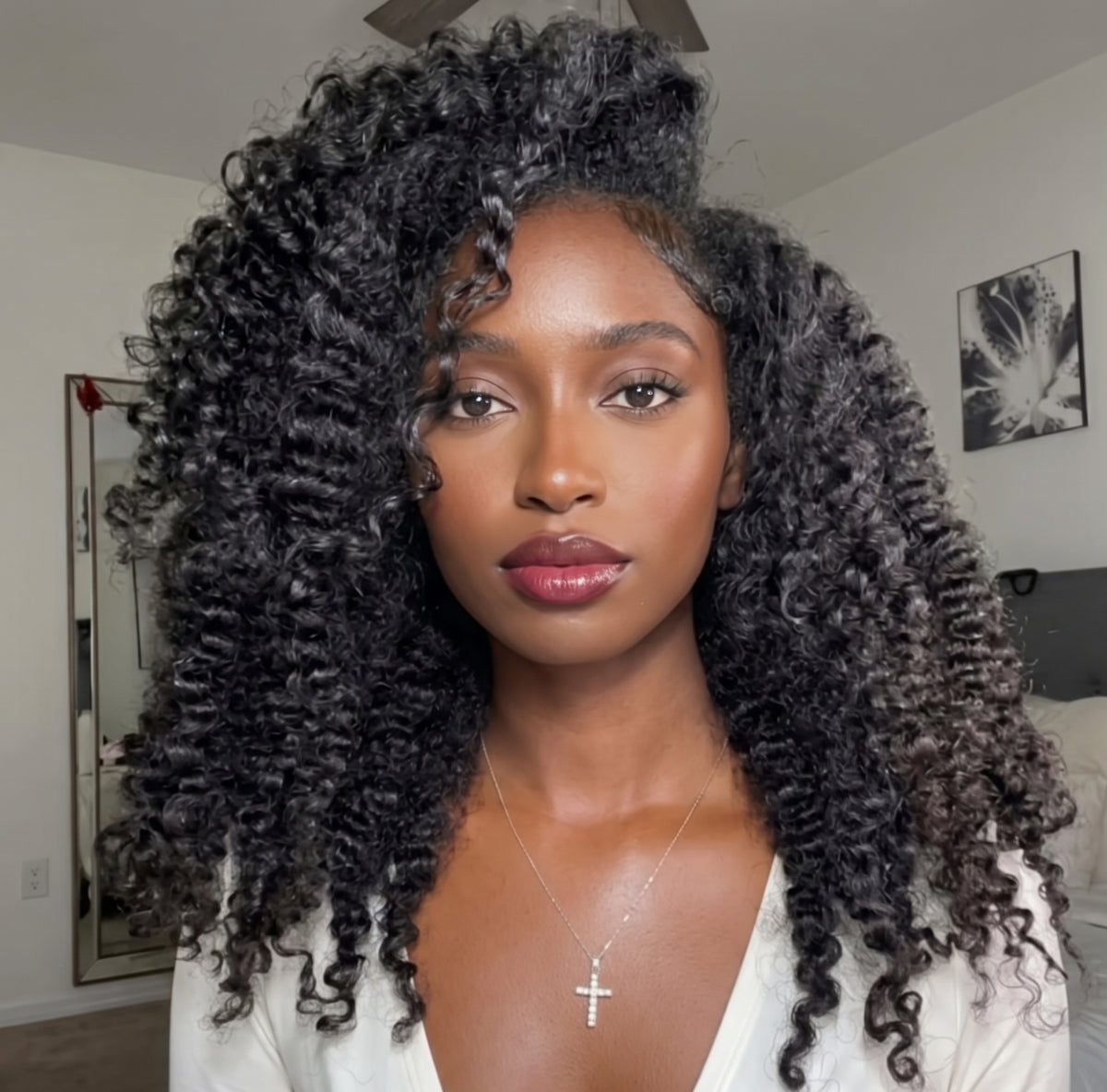 Natural Black Defined Twist Out Coils Human Hair Wig - Voluminous High Elasticity Afro Spiral Curly Wig- Rafarada