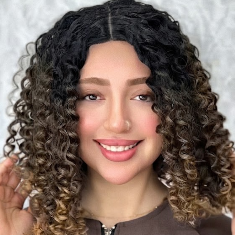 Ombre Caramel Brown and Dark Root Kinky Curly Human Hair Bob Wig - Defined Spring Coils- Rafarada
