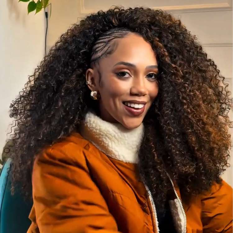 Kinky Curly Half Wig with Ombre Honey Blonde Highlights Color Afro Kinky Curly Human Hair Wigs for Women - Rafarada - Rafarada