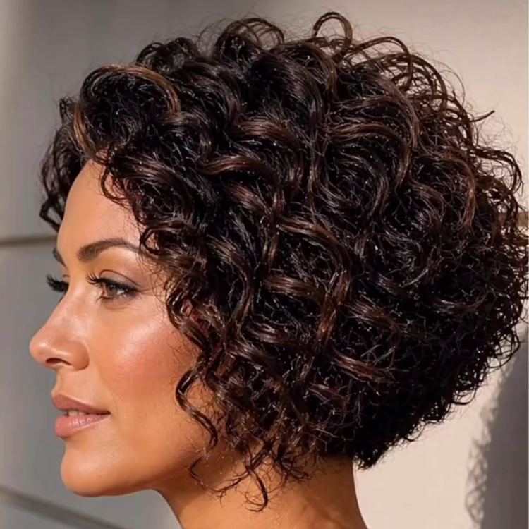 Natural Black 3C 4A Defined Spiral Ringlet Pixie Cut Human Hair Wig with Bangs - Glueless Wear & Go Short Curly Wig - Rafarada