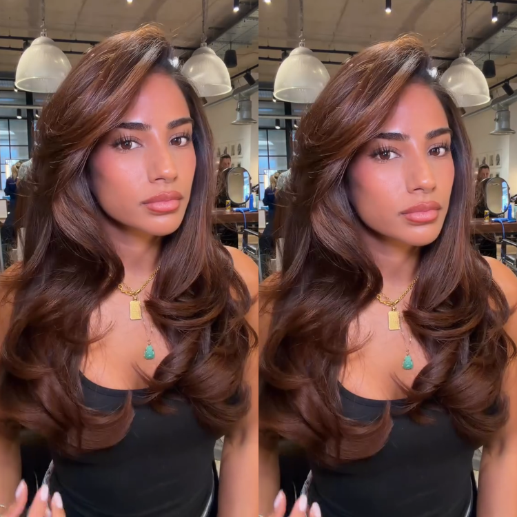 Luxury Reddish Brown Layered Body Wave Lace Front Wig | Premium Silk Smooth Bouncy Curls - Rafarada