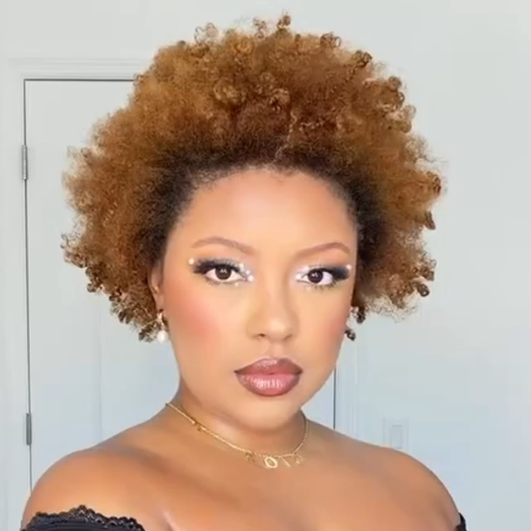 Short Honey Brown Afro Curls Human Hair Wig Glueless HD Lace Front Wig 4C Texture Glueless Lace Wig for Women - Rafarada