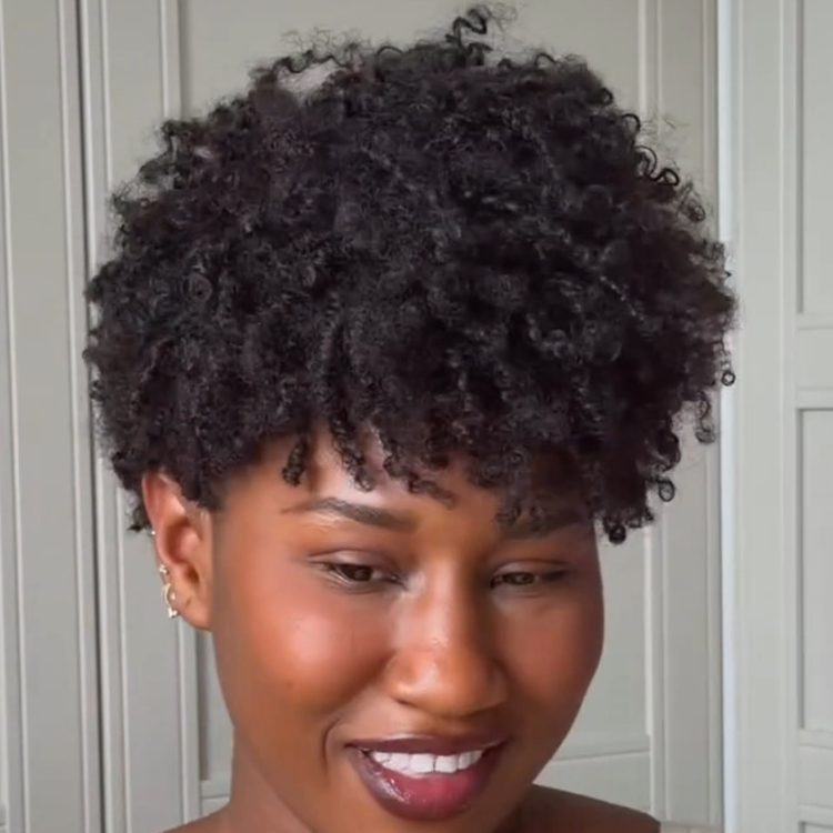Natural Jet Black Tight Kinky Coily Short Pixie Bob Spiral Curly Human Hair Wig - Rafarada