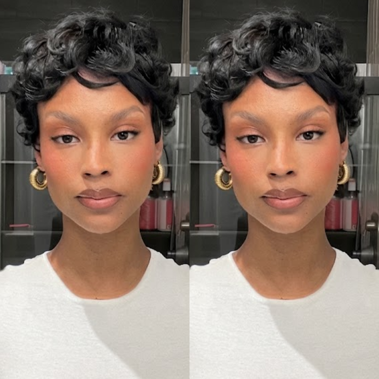 Natural Jet Black Short Pixie Cut Human Hair Wig - Defined Finger Wave Curls - Glueless Wear and Go - Rafarada