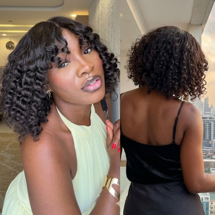 Natural Black Curly Bob Human Hair Wig - Bouncy Defined Ringlets for a Voluminous and Chic Afro Curly Look - Rafarada