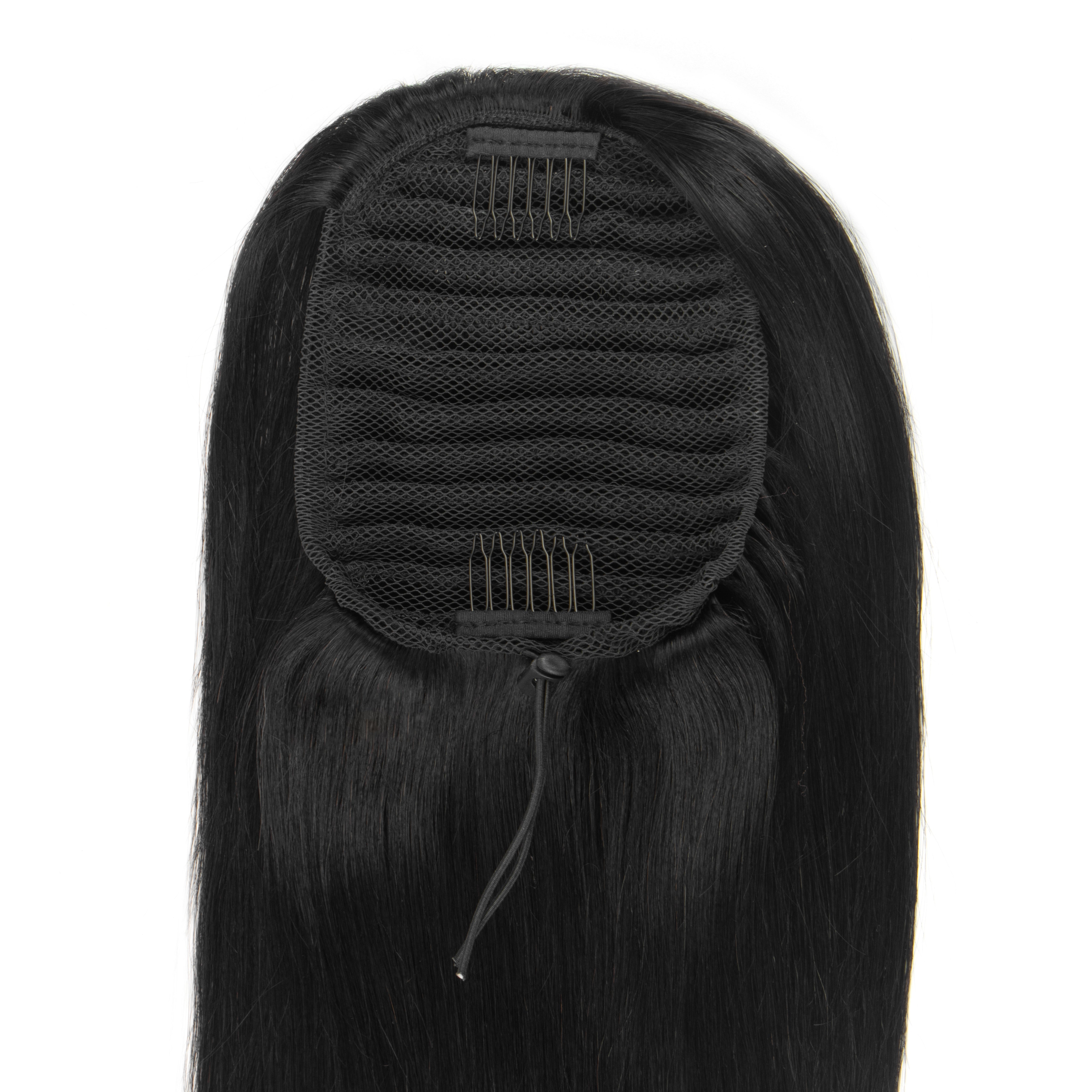 Long Straight Drawstring Ponytail Hair Extensions Natural Soft Human Hair - Rafarada