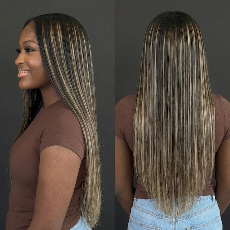 Ash Brown to Honey Blonde Straight Wig – Sleek Layered Ends, Glueless Natural Hairline- Rafarada