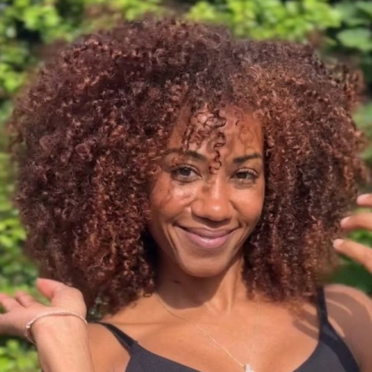 Voluminous Afro Kinky Coily Human Hair Wig Warm Caramel Chestnut Brown Bouncy Curls- Rafarada
