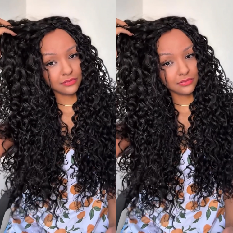 Natural Luster Long Water Wave Wig - Pre-Plucked Hairline & High Elasticity Curls- Rafarada