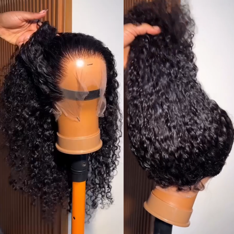 Deep Dark Natural Wave Glueless HD Transparent Lace Front Wig - Max Volume and Bounce 13x4 Wig for Beginners - Rafarada
