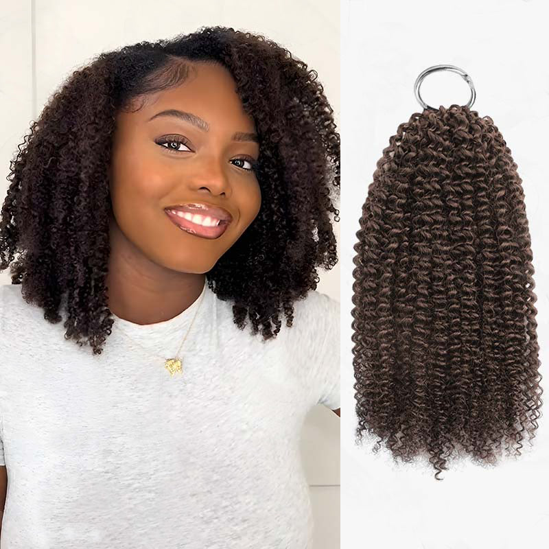 Afro Curly Crochet Hair Pre-Separated Feather Soft Raw Human Hair Extensions - Rafarada