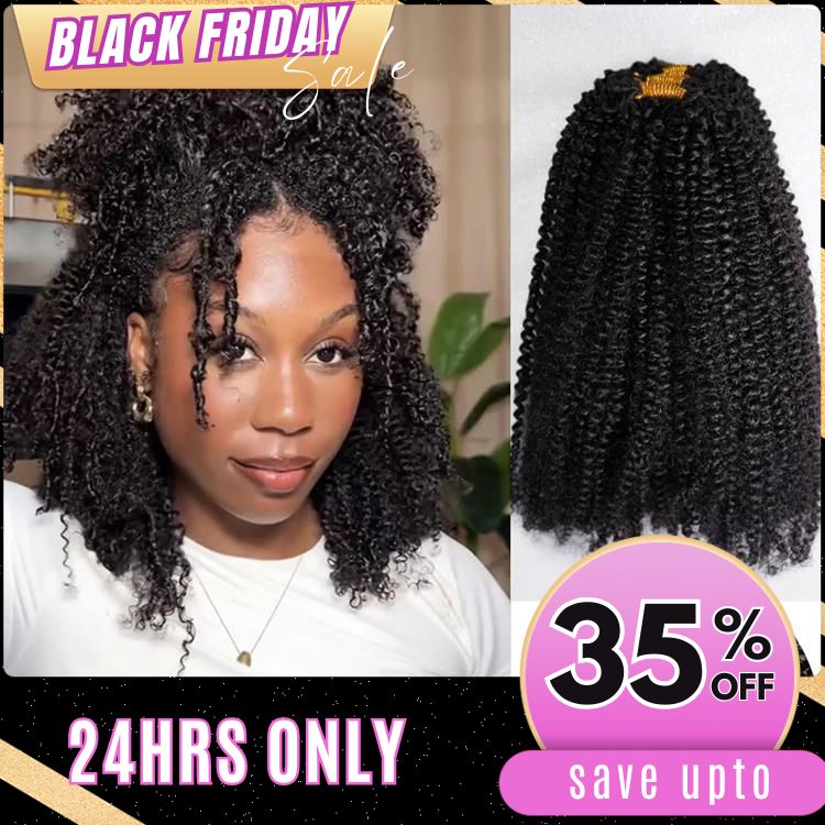 Afro Curly Crochet Hair Pre-Separated Feather Soft Raw Human Hair Extensions - Rafarada