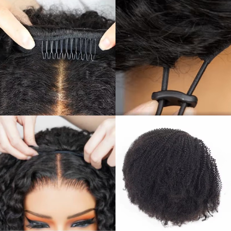 Natural Black Body Wave Human Hair 3-In-1 Half Wig High Density Glueless Flexi-Fit Wig - Rafarada