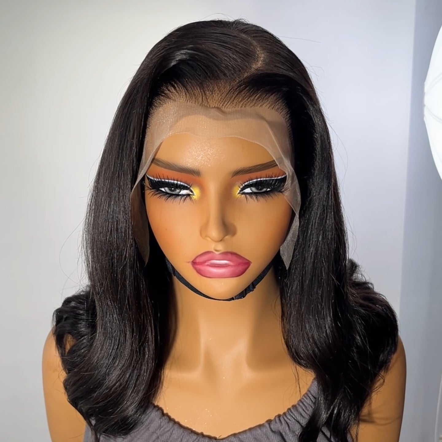 Colored & Natural Bob with Curl Human Hair Wig 220% Density HD Lace Front Wig - Rafarada