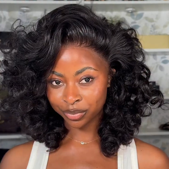 Natural Color Loose Wave Human Hair Wig Glueless Lace Front Wig Soft Curly Human Hair Wig - Rafarada