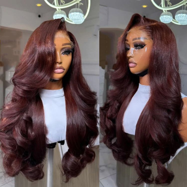 Pre-cut Lace Wig Body Wave Hair 99J Burgundy Color Wear Go Glueless Wig - Rafarada