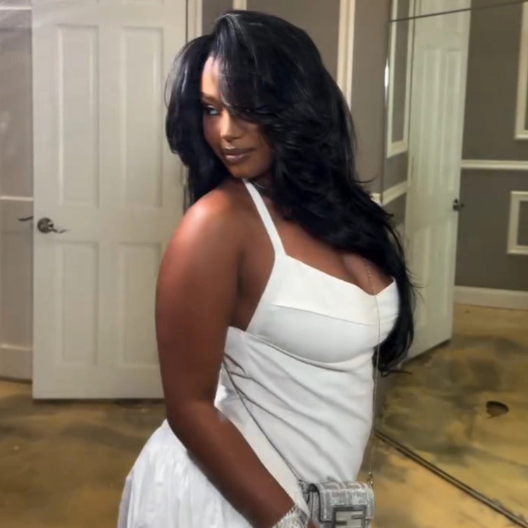 Layered Cut Pre-bleached Wear Go Wigs Face-Framing Body Wave Human Hair Wigs - Rafarada