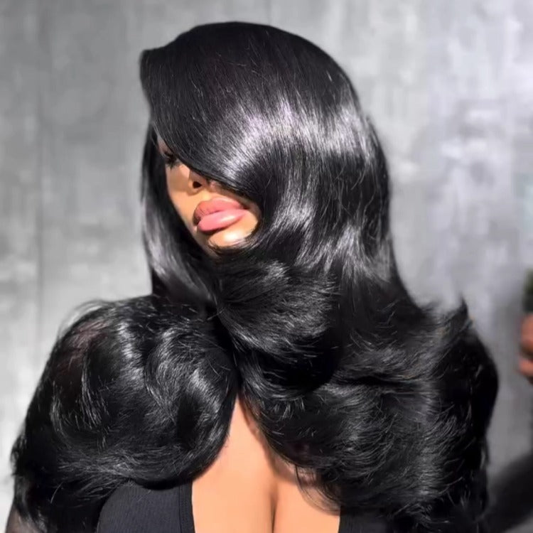 Luxury Layered Cut Body Wave Human Hair Wigs Natural Shine Salon-Ready Look - Rafarada