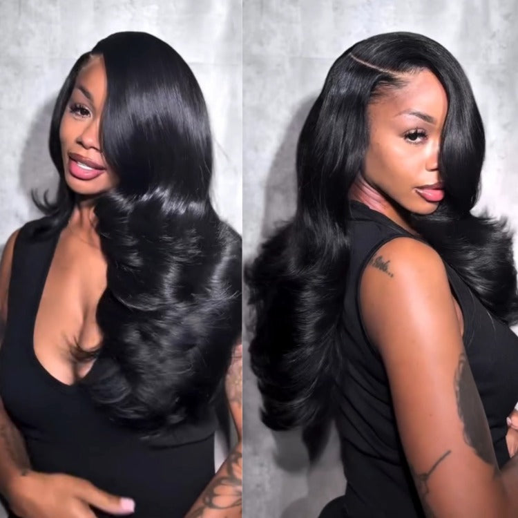 Luxury Layered Cut Body Wave Human Hair Wigs Natural Shine Salon-Ready Look - Rafarada