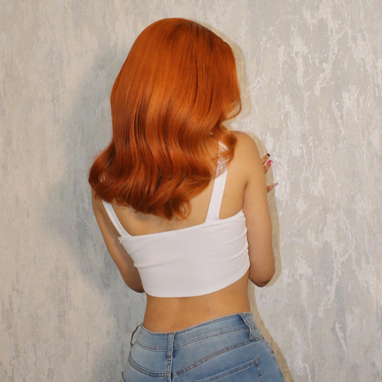 Ginger Orange Color Bob Body Wave Human Hair Wig HD Lace Front Wigs - Rafarada