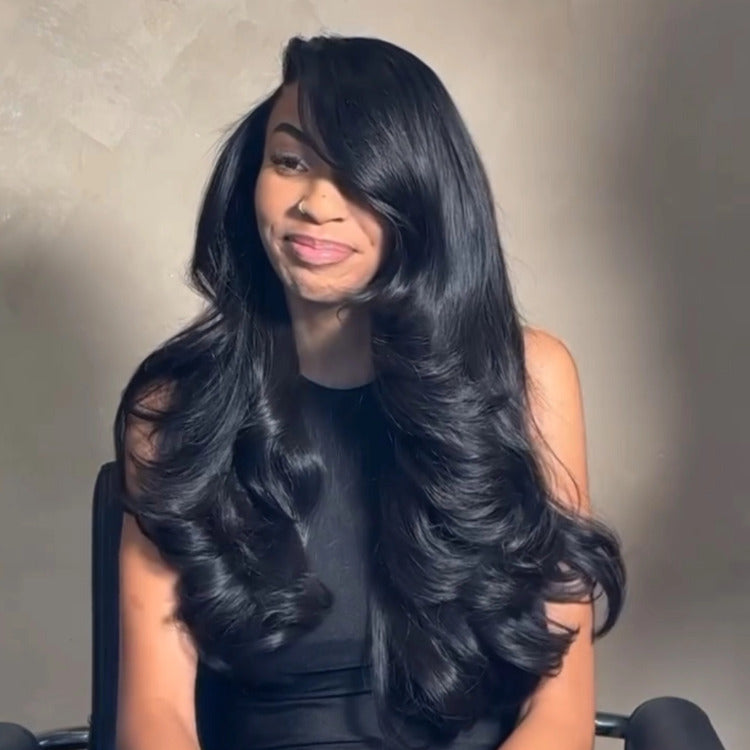 Layered Cut Body Wave Human Hair Wigs Glueless Upgrade Invisi Human Hair Wigs - Rafarada