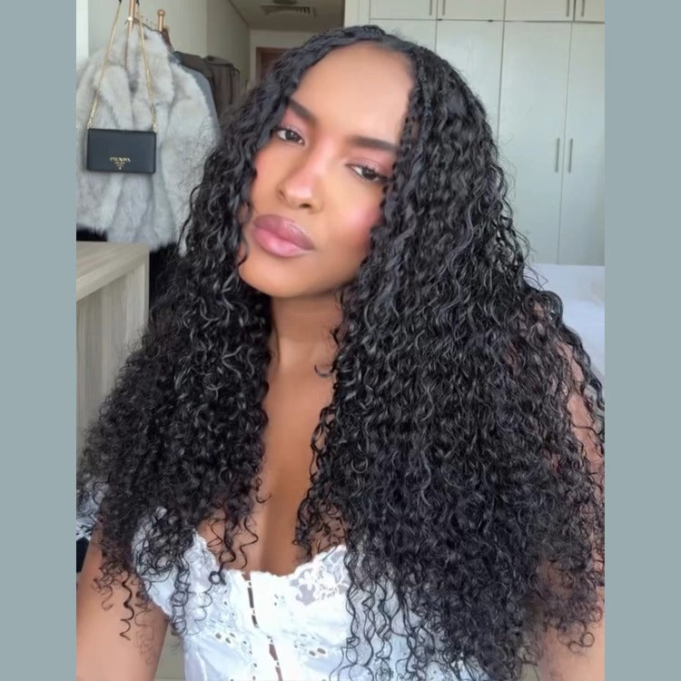 Boho Micro Braids Mixed with Curls HD Lace Frontal Hand-Knotted Boho Braideds Wig - Rafarada