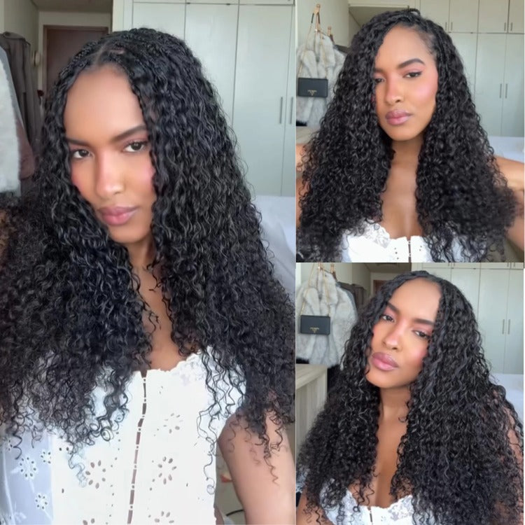 Boho Micro Braids Mixed with Curls HD Lace Frontal Hand-Knotted Boho Braideds Wig - Rafarada