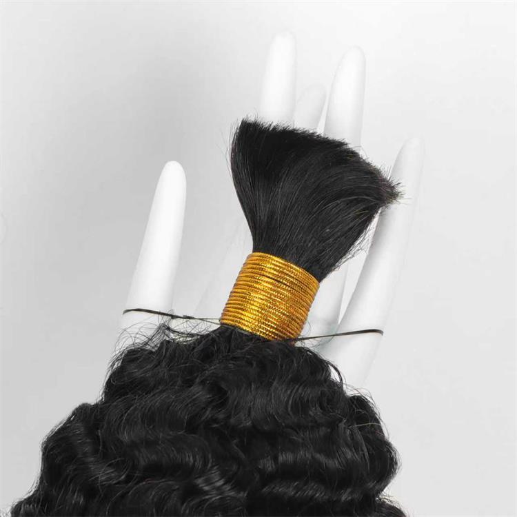 Burmese Curly Bulk Human Hair Natural Color No Weft Boho Hair For Braiding- Rafarada