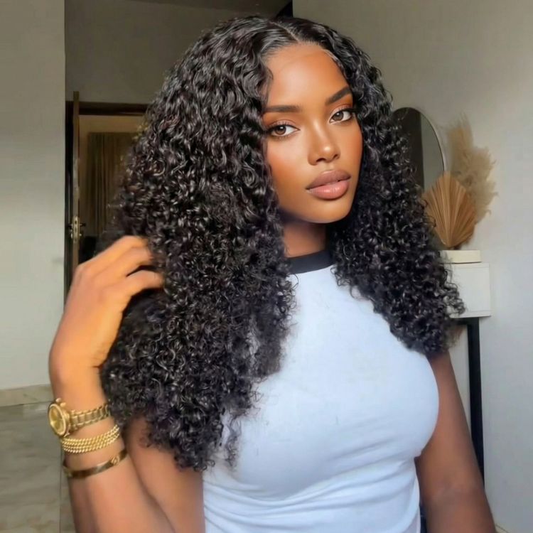 Burmese Curly 13x6 Human Hair Glueless Wig Pre-Cut Lace Beginner Friendly - Rafarada